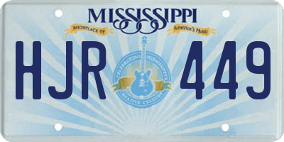 MS license plate HJR449