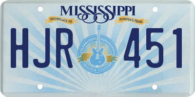 MS license plate HJR451