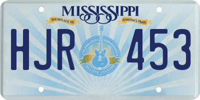 MS license plate HJR453