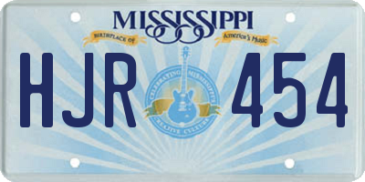 MS license plate HJR454