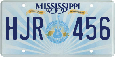 MS license plate HJR456