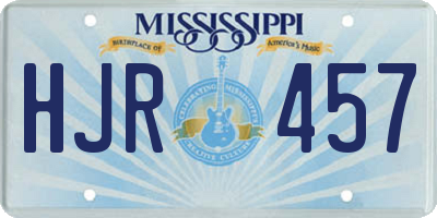 MS license plate HJR457