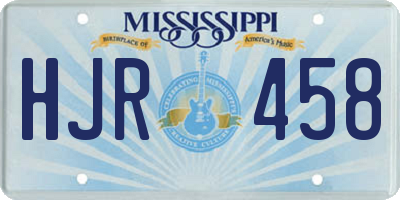 MS license plate HJR458