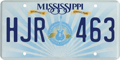 MS license plate HJR463