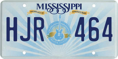 MS license plate HJR464