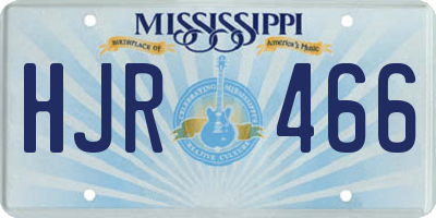 MS license plate HJR466