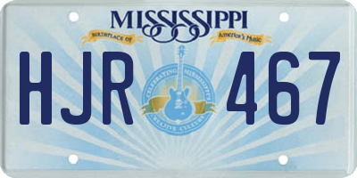 MS license plate HJR467
