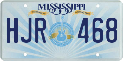 MS license plate HJR468