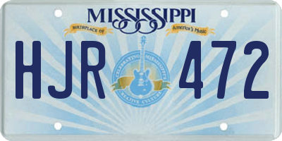 MS license plate HJR472