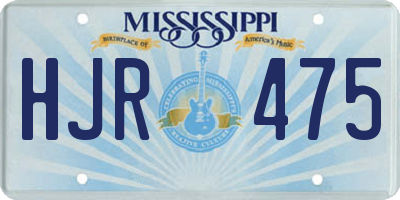 MS license plate HJR475