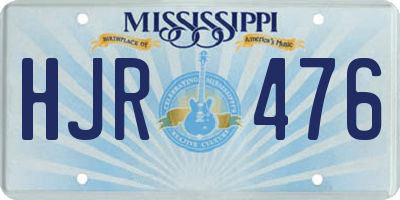 MS license plate HJR476