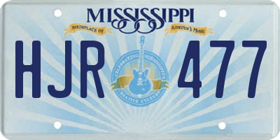 MS license plate HJR477