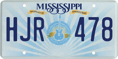 MS license plate HJR478