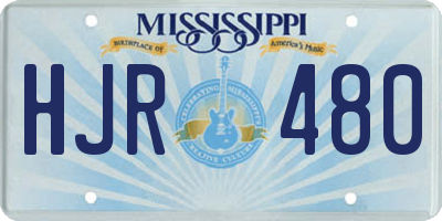 MS license plate HJR480