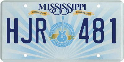 MS license plate HJR481