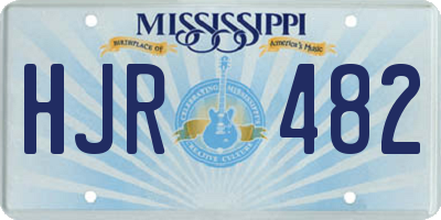 MS license plate HJR482