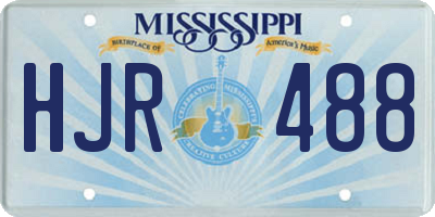 MS license plate HJR488