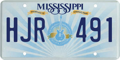 MS license plate HJR491