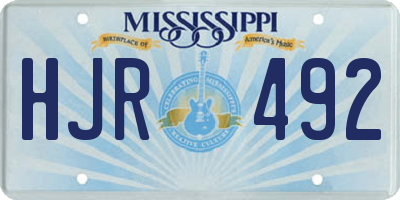 MS license plate HJR492