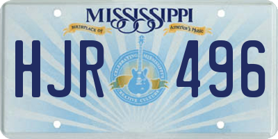 MS license plate HJR496