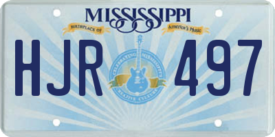 MS license plate HJR497