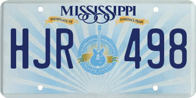 MS license plate HJR498
