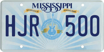 MS license plate HJR500