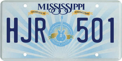 MS license plate HJR501