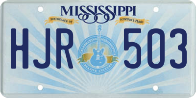 MS license plate HJR503