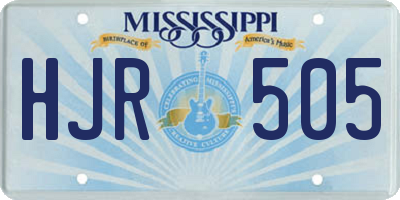 MS license plate HJR505