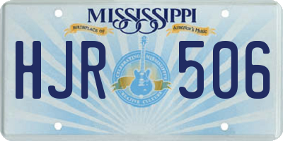 MS license plate HJR506
