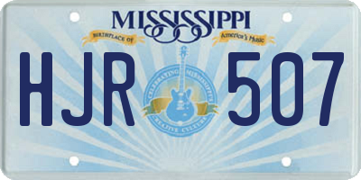 MS license plate HJR507