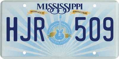 MS license plate HJR509
