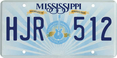 MS license plate HJR512