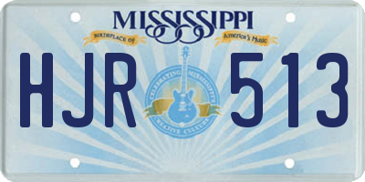 MS license plate HJR513
