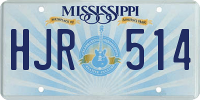 MS license plate HJR514