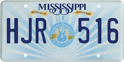 MS license plate HJR516