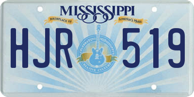 MS license plate HJR519