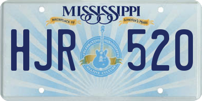 MS license plate HJR520