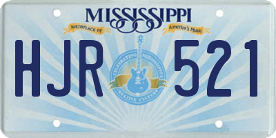 MS license plate HJR521