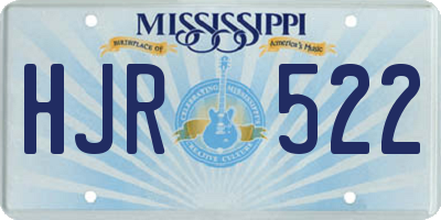 MS license plate HJR522
