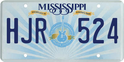 MS license plate HJR524