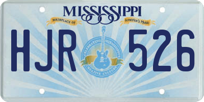 MS license plate HJR526