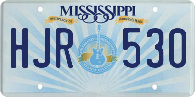 MS license plate HJR530