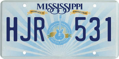 MS license plate HJR531