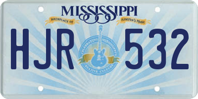MS license plate HJR532