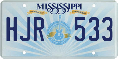 MS license plate HJR533