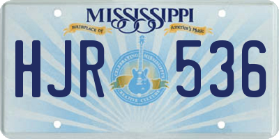 MS license plate HJR536
