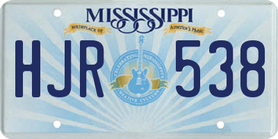MS license plate HJR538