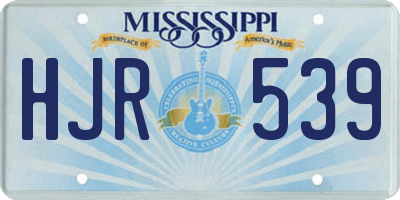 MS license plate HJR539